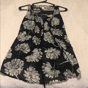 Motherhood Maternity B&W Sheer Sleeveless Top